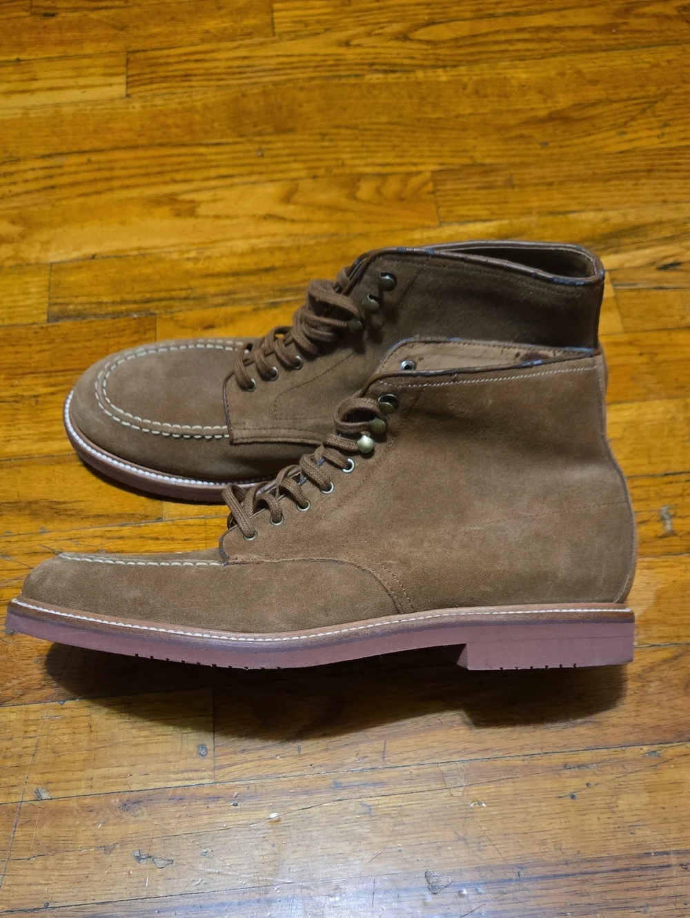 J.Crew Kenton Pacer Brown Snuff Suede Leather Boots Men 12 M Chukka Indy- FLAW
